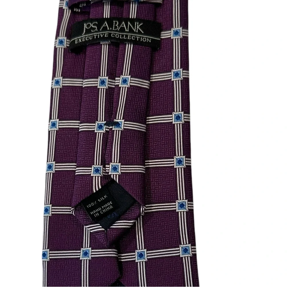 Jos. A. Bank Executive Collection‎ Silk Necktie Purple Plaid